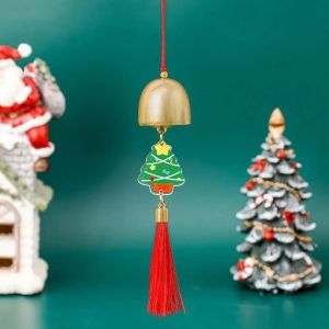 Cute Christmas Acrylic Wind Chime Tassel Pendant Keychain For Women Girls Cartoon Backpack Decoration Accessories Gifts