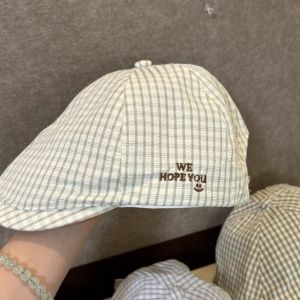 HEALMEYOU Y2k หมวกเบเร่ต์ลายสก๊อต ฤดูใบไม้ผลิฤดูร้อน บางและบาง หมวกสำหรับจิตรกร เรโทร แบนแบนราบ หมวกเด็กขายหนังสือพิมพ์ สำหรับผู้หญิง