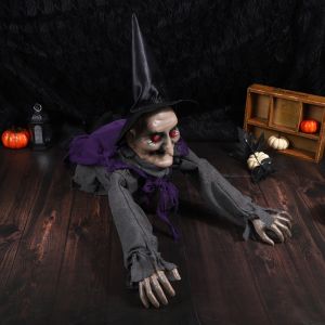 GAOSU Electric Halloween Crawling Ghost Bald Head Folding Climbing Zombie Figure Halloween Decor Voice-activated Yard Bloody Zombie Halloween