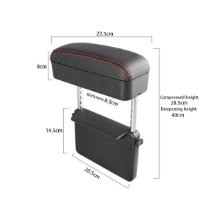Armrest Support Elbow Rest Pad Armrest Extender With Console Storage Organizer Adjustable Height Arm Rest Accessory. Fits in car interior for storage. Scene: Car center console.