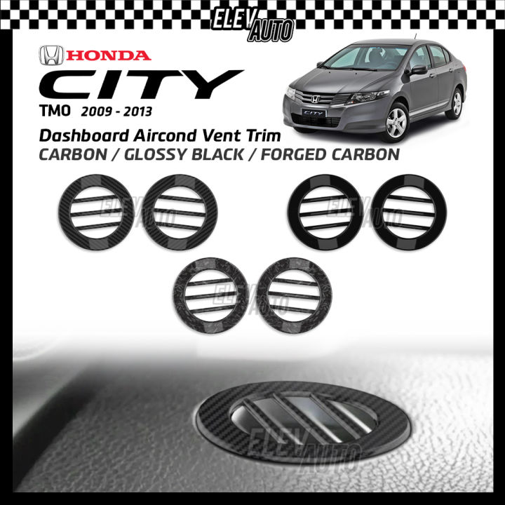 Honda City TMO Dashboard Aircond Vent Trim Carbon Black Interior