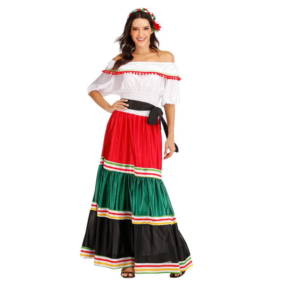 Women Mexican Senorita Costumes Fancy Dress Cosplay Halloween