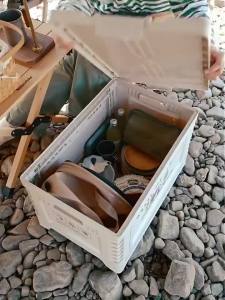 กลางแจ้งมัลติฟังก์ชั่ถังน้ำพับได้แบบพกพา 5L เดินทางความจุขนาดใหญ่ถังน้ำ