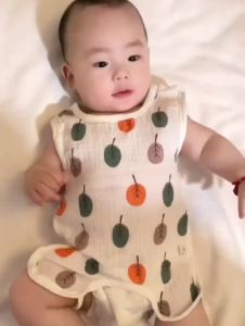 COD  Dudou Bayi Kapas Murni Kain Kasa Nipis Separuh Belakang Bayi Baru Lahir Musim Panas Pelindung Perut Bib Bayi Wanita dengan Kaki Perut Pusar Bayi Lelaki  Sem