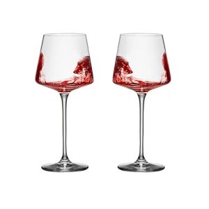 SG Stock｜2pcs Burgundy Red Wine Cup Crystal glass high-end wine glasses goblet glass 450ml