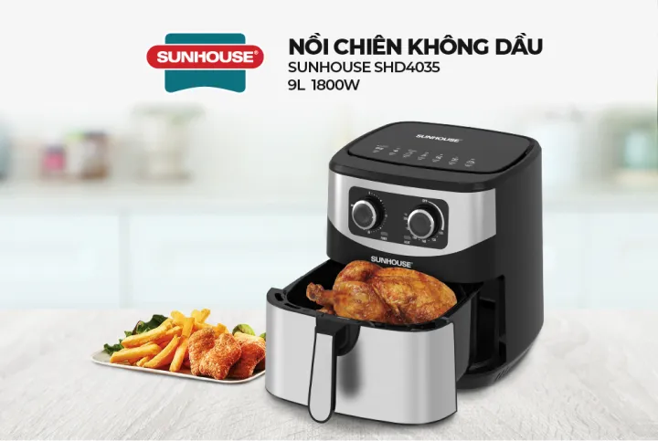 Nồi chiên không dầu 9L -Tự ngắt khi quá tải nhiệt, an toàn sử dụng - Công suất 1800W - Bảo hành 12 tháng - Hàng Chính HãngSUNHOUSE SHD4035 | BigBuy360 - bigbuy360.vn Nồi chiên không dầu 9L -Tự ngắt khi quá tải nhiệt, an toàn sử dụng - Công suất 1800W - Bảo hành 12 tháng - Hàng Chính HãngSUNHOUSE SHD4035 | BigBuy360 - bigbuy360.vn