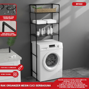 Rak Kamar Mandi Atas Toilet & Mesin Cuci Rak Organizer Storage Stand Hanger Multifungsi Rak Serbaguna