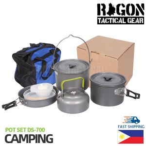 RAGON Silver Knight Aluminum Alloy Cookware DS-700 Outdoor Camping Cooking Set 5-6 person