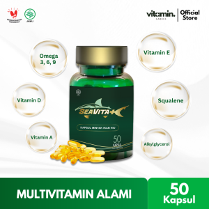 SEAVITA Suplemen Multivitamin Alami Tinggi Vitamin A D E Omega 3 6 9 Squalene Alkylglycerol
