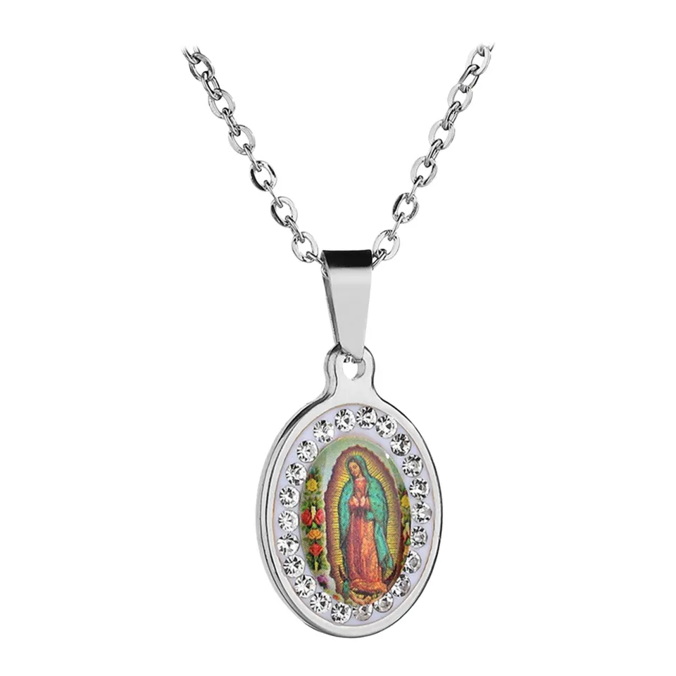 Real 925 Silver Gold Plated MOISSANITE Virgin Mary Necklace Pendant  Medallion | eBay