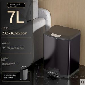 18L Stainless Foot Pedal Trash Bin Waste Can with Plastic Bucket Inside