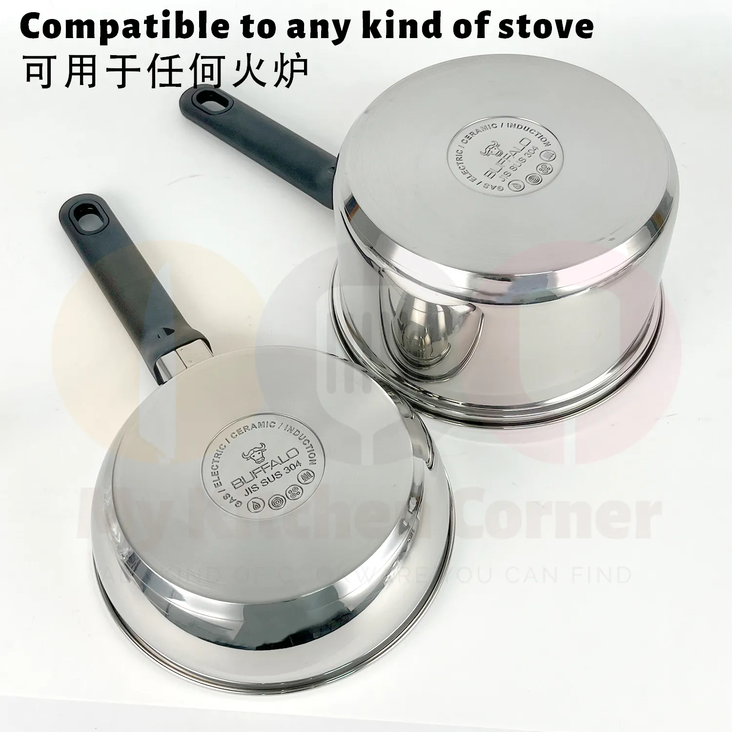 BUFFALO Pot Set Cookware Set 4pcs S/S304 BY11