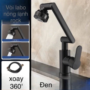 Bộ Vòi rửa Lavabo Đầu Xoay 720 Độ Thông Minh Vòi Nước Nóng Lạnh Lõi Đồng Nguyên Chất 2 Chế Độ Xả