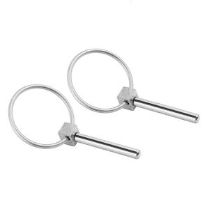1/2Pcs Trailer Lock Pin Stainless Steel Round Safety Pin Fasteners Heavy Duty Tractor Linch Pin Clip Easy to Install