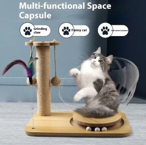 Scratching Pole New Vertical Cat Scratch Board Sisal Cat Scratch Board Pole Cat Toy capsule nest bed rest spacious cooling corner feather self entertained functional fun