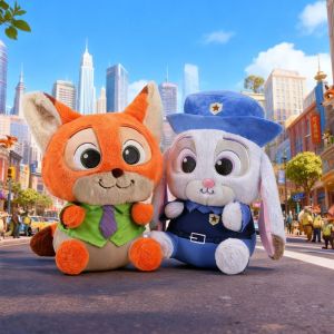 NEXTGENYUN PP Cotton Nick Wilde Plushie Doll Fluffy Rabbit Judy Doll Plush Toy Collection Model Collection Nick Judy Stuffed Animal Toy Birthday Party Decor
