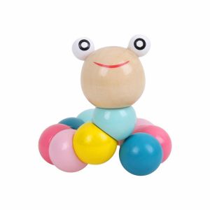 BW-M331 Mainan Edukasi Anak Ulat Kayu Lucu Warna Warni / Mini Wooden Caterpillar / Mini Worm Colorful Wooden Toys / Mainan Kayu Anak