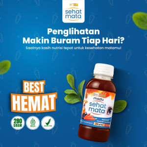 Bio Gold - Madu Sehat Mata Ekstrak Bilberry Wortel Untuk Mata Minus Silinder isi 280 gr BPOM