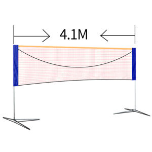 4.1m Portable Adjustable Badminton Pickleball Net Tiang Sepak Takraw Jaring Bola Outdoor Net Post | Easy Setup | Sports Training Net with Stand Frame Standard Net
