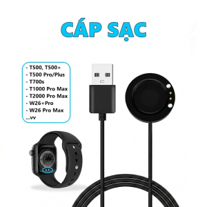 Bộ sạc cho đồng hồ T700s T500 Plus/Pro T1000/T2000 Pro Max W26+Pro...Tích hợp từ tính thông minh