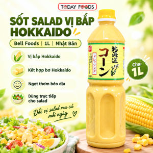 Sốt Salad Vị Bắp Hokkaido Bell Foods 1L Nhật Bản - Bơ Hokkaido Ngọt Thơm Béo Dịu Sốt Trộn Rau Củ