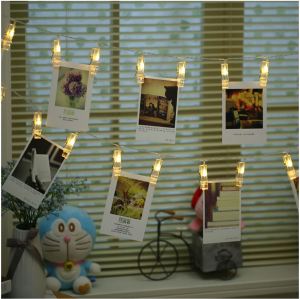 🔥SG LOCAL STOCK🔥3 Meters 20 Clips LED Photo Clips Warm White Multicolor ✅Battery-powered requires 3 AA batteries(not included) ✅2 Modes: steady on and flashing