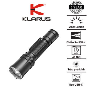 Đèn Chiến Thuật KLARUS XT12R Sáng 2000 Lumen Chiếu Xa 500m Sạc USB-C