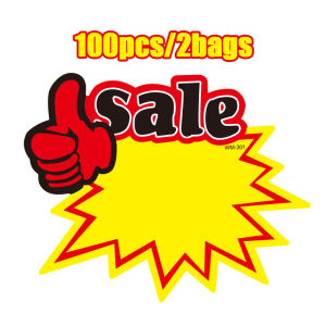 100PCS 9x7CM Sale Price Tag POP Promotional Label For Supermarket Grocery Shop Store