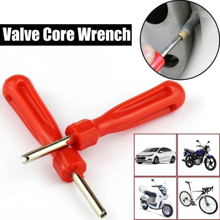 Portable Tire Valve Core Remover Installer Wrench Screwdriver Car