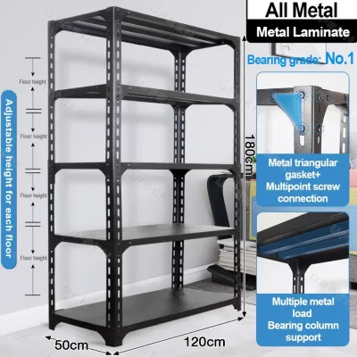 【Warranty】Heavy Duty Metal Shelves 4/5/6 Tier High Capacity Shelves Cold Rolled Steel Shelves Metal Storage Shelves Space Saving Kitchen Shelves Home Kitchen Bookcase Storage Shelves