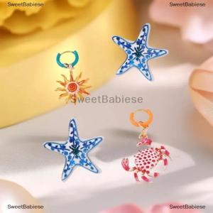 [COD] SweetBabiese 4 cái bộ Cá Nhân Hợp Thời Trang Thiết Kế Sáng Tạo Hợp Kim Sao Biển Cua Bông Tai Cho Phụ Nữ Đảng Đồ Trang Sức Quà Tặng
