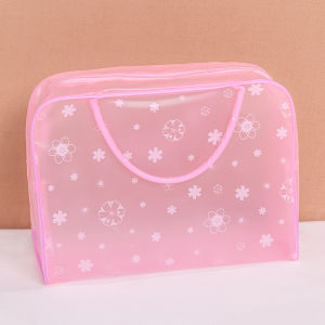 Korean Style Transparent Waterproof Makeup Bag Large Capacity Travel Cosmetic Pouch