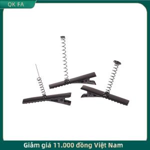 QK FA ✨ 10PCS đen kim loại Pinch Alligator tóc Clip 40mm với dây cuộn mùa xuân thủ công kẹp tóc cho bữa tiệc thời trang ủng hộ trẻ em Đồ chơi