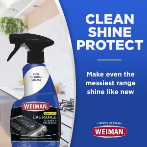 Weiman Gas Range and Stove Top Cleaner and Degreaser - Dissolves Cooked On Food and Stains