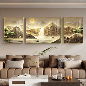 Tranh treo tường cách điệu núi non hùng vĩ 2 trang trí decor phòng khách kèm đinh
