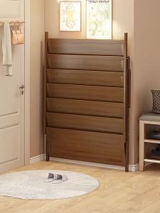 Black Simple Shoe Cabinet Economical Dustproof Installation-Free Storage Shoe Rack Rental with Shade Curtain Storage Rack for Home