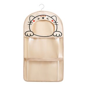WENTIVV Wall Mounted Dirty Clothes Storage Bag Large Capacity Waterproof Clothes Hanging Basket Cute Foldable Toy Storage Bags for Home