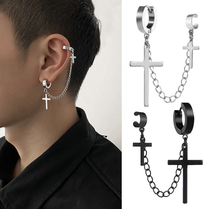 Visland Cross Dangle Drop Earrings Chain Dropping for Women Men Punk Ball  Studs Jewelry - Walmart.com
