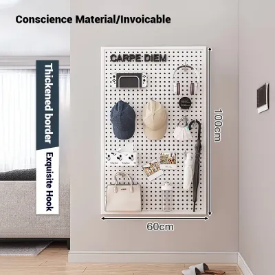 XUXU Large Wall storage Rack Shelves Cave Board Frame Stainless Steel Display Rack Drilling Installation Tool Hanging Board Rak Storan Dinding 洞洞板置物架
