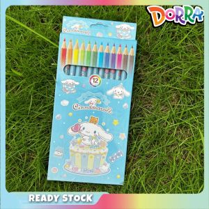 Cute Sanrio Cartoon Color Pencil 12 Colors Set | My Melody Kuromi Cinnamoroll Capybara Drawing Pencils 学生文具 儿童画画礼物