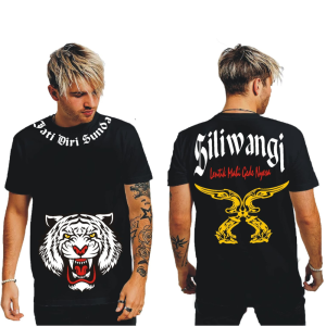 Baju kaos distro pria keren dewasa lengan pendek - MOTIF SILIWANGI LEHER - By. Visell Collection389.