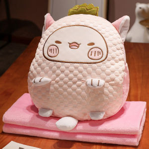 Iced Bean 3 in 1 Pillow Blanket Napping Pillow Blanket Travel Blanket Pillow Set Cushion for Car Sofa