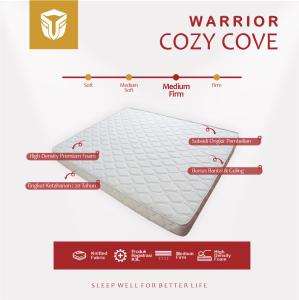 Kasur Busa WARRIOR Ukuran 200x180cm | Matras Kasur Busa in a Box King Size - Free Bantal Guling