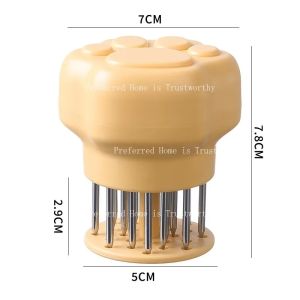 Cornerr Meat Flavor Piercing Artifact Stainless Steel Pine Meat Needle Pork Chops Beef Tapping Hammer 4P6B8