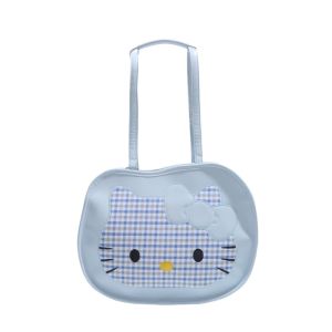 LANGJ การ์ตูน กระเป๋าแมวคิตตี้ คาวาอี้ ปู กระเป๋าเป้ KT แบบพกพา แบบเกาหลี กระเป๋าลายแมว การเดินทาง