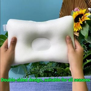 Anti Flat Head Newborn Pillow 100% Cotton Baby Pillow 0cm Breathable Machine Washable QAFPS