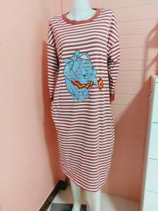 ชุดนอนกระโปรงผู้หญิงแขนยาว ลายการ์ตูน ชุดนอนญ Sleepwearชุดนอนผ้ายืด ขนาดใหญ่ ชุดลำลองใส่สบายผ้านุ่มถูกๆ2024