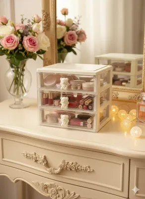 Rak Meja Laci Penyimpanan Rak Susun Makeup Storage Organizer Multifungsi / Rak Tempat kosmetik Serbaguna