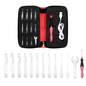 Lighting Up LED Crochet Hook Set 11 Size Interchangeable Tip 2.5-8.0mm Crochet Hook Ergonomic Crochet Hook For Beginner