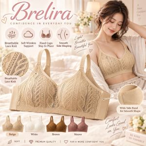【Brelira】Ladies Push Up Wireless Bra Seamless Lace Sports Bra Comfortable Breathable Thin Cup Minimizer Bra Everyday Summer Bra